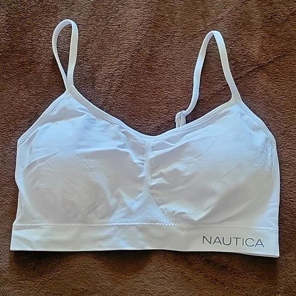 NWOT NAUTICA Intimates Sports Bra 2 Pack White & Blue - Picture 3 of 9